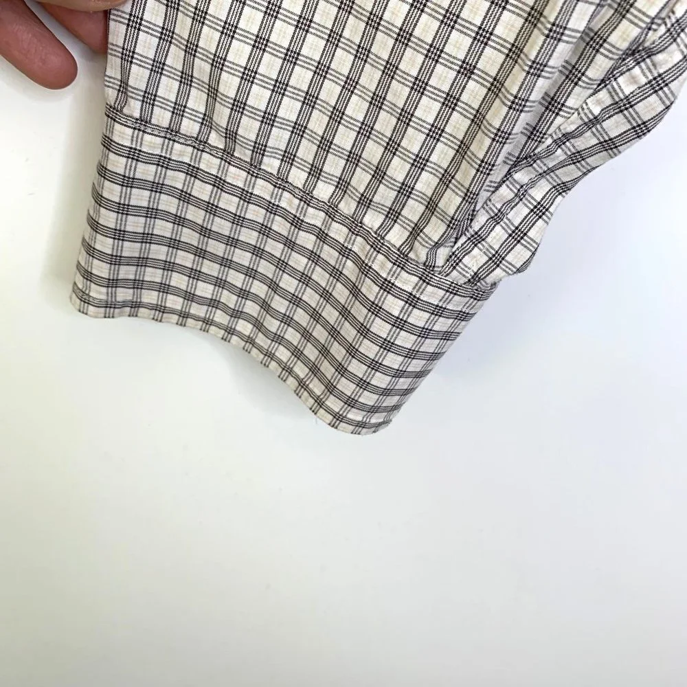 J.Crew Glencheck Tartan Texture Shirtings Button‎ Down Long Sleeve Shirt Sz L